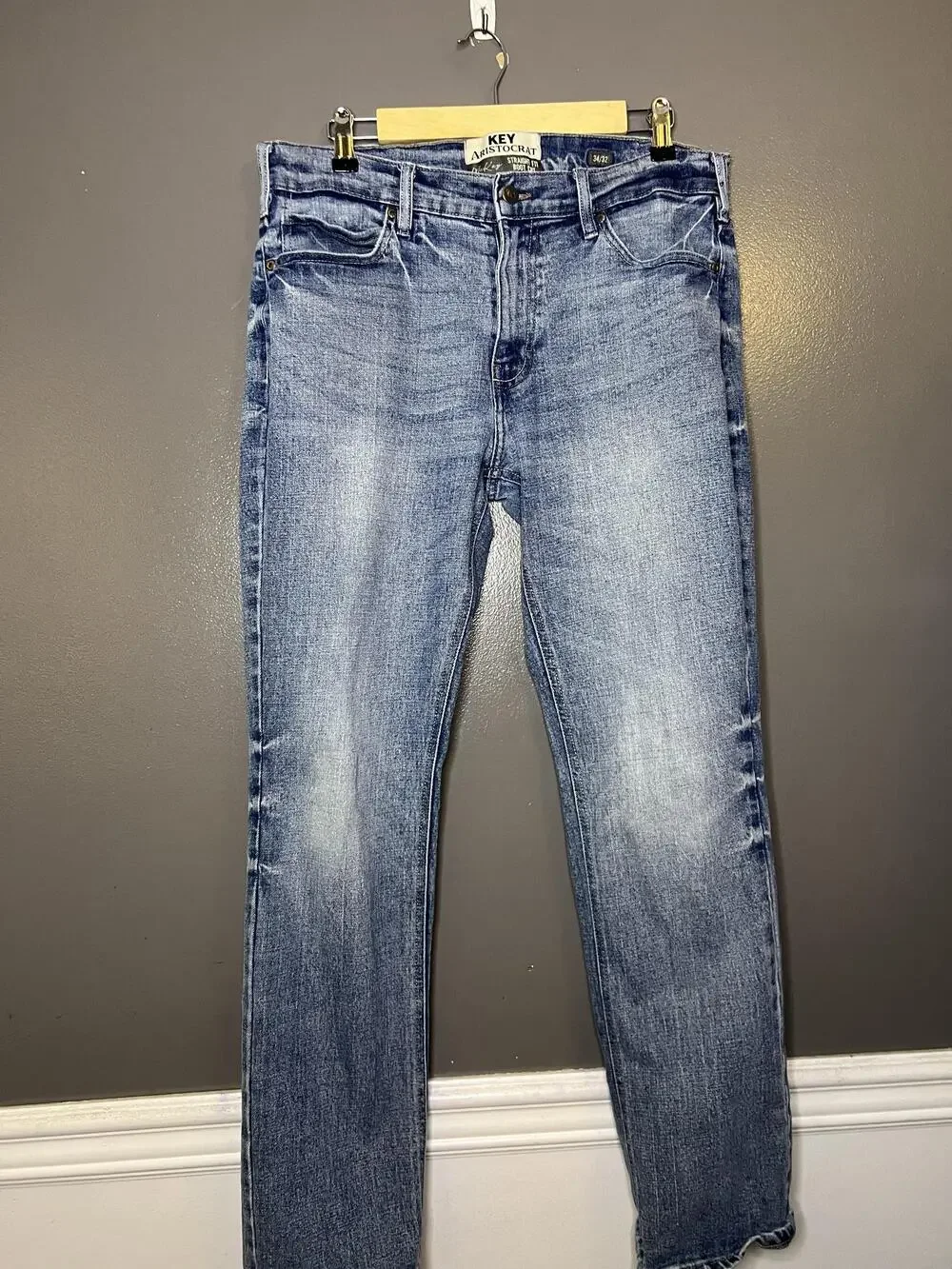 Key Aristocrat Jeans Mens 34x32 Blue Bootcut Stretch Denim Medium Wash